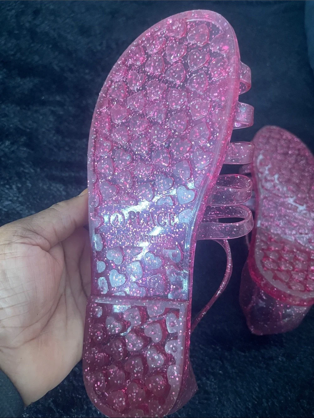 The Children's Place Pink Glitter Jelly Sandals for Kids